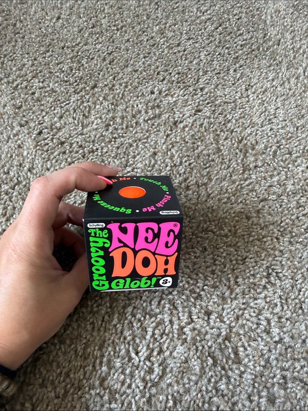 The Nee Doh Groovy Glob! Neon Pink & Orange Box